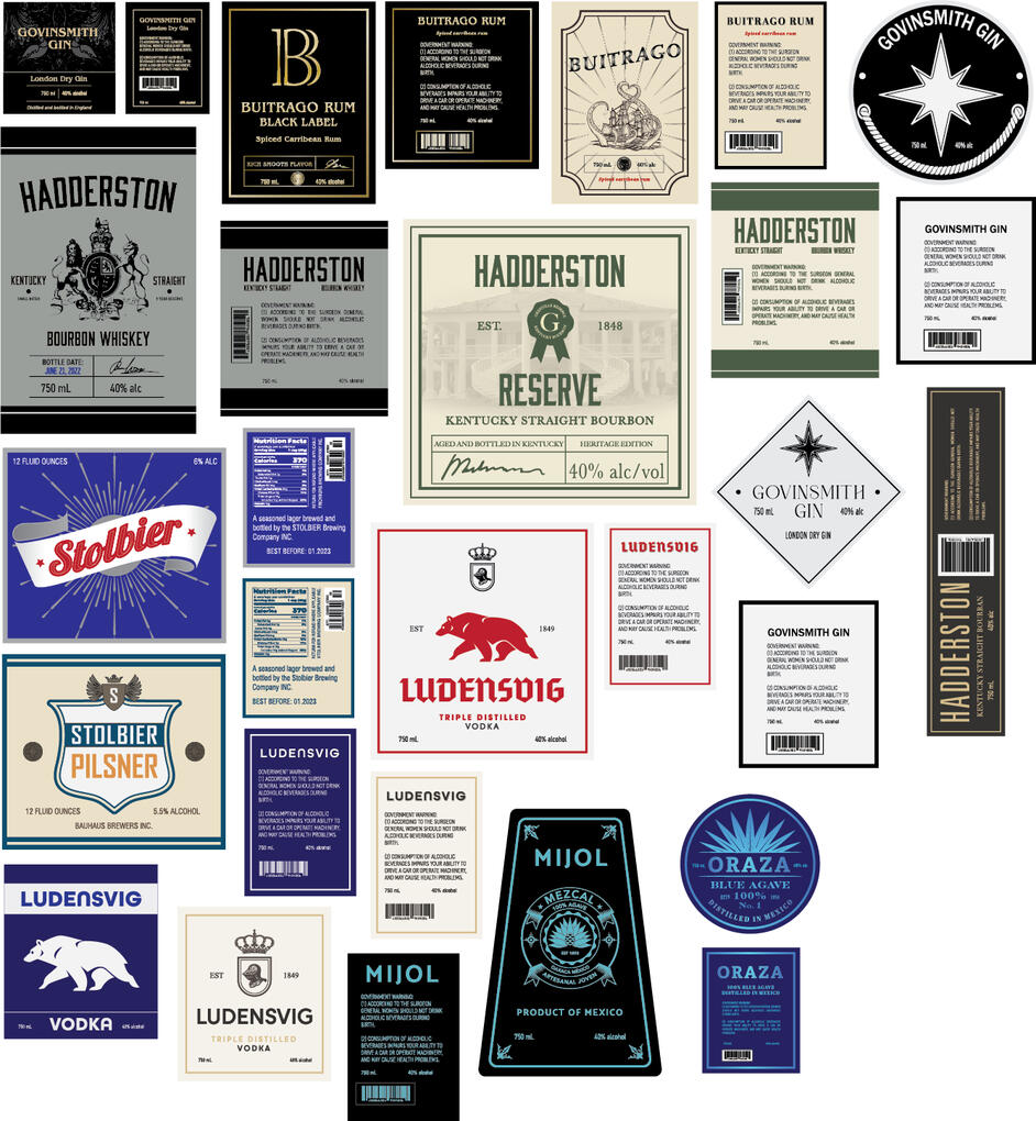 Int Sorority House - Booze Labels