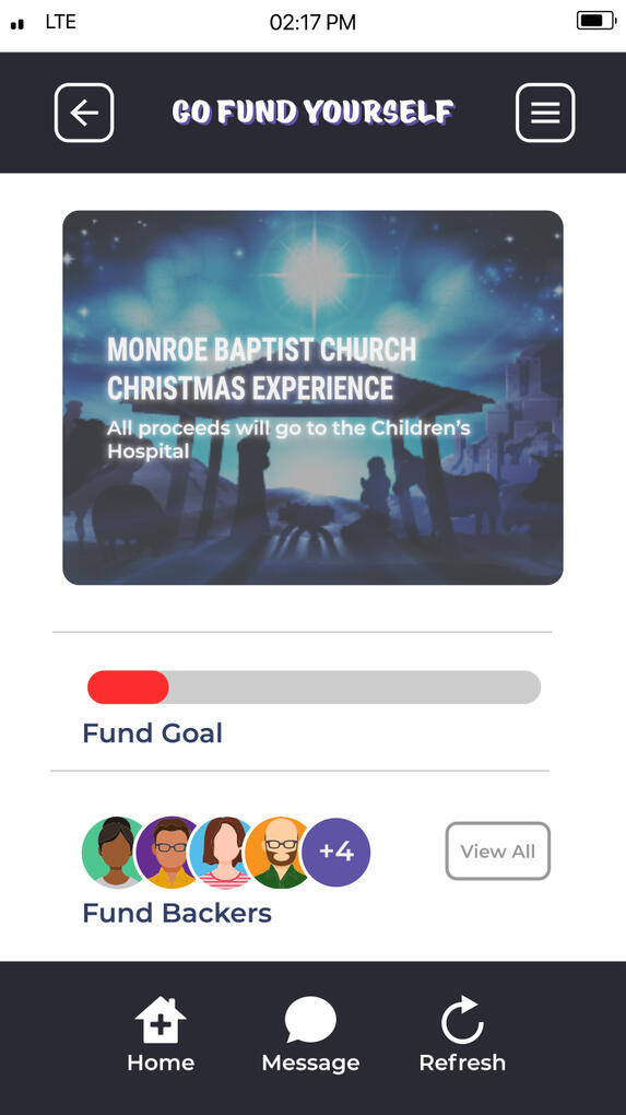 Fundraiser App Iphone7 UI