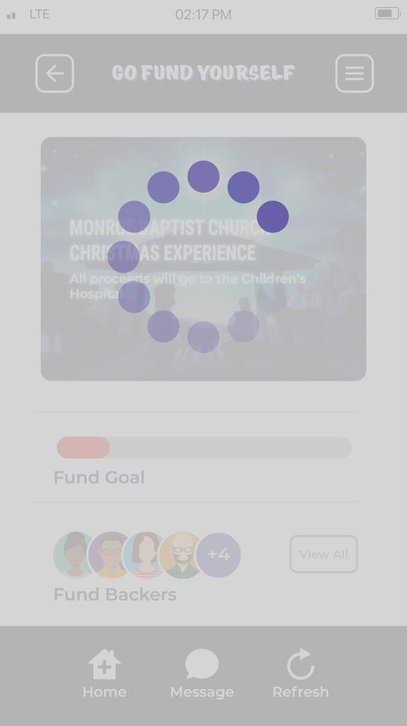 Fundraiser App (loading) Iphone7 UI