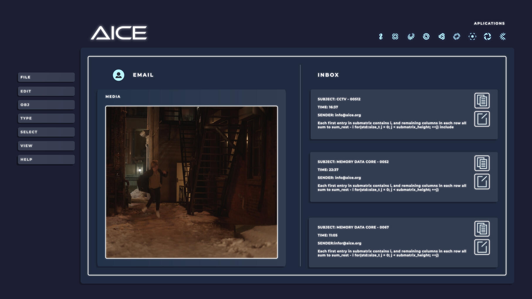 Int AICE Headquarters Internal App UI/Various VFX Screens
