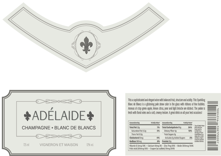 Champagne Bottle Prop Labels