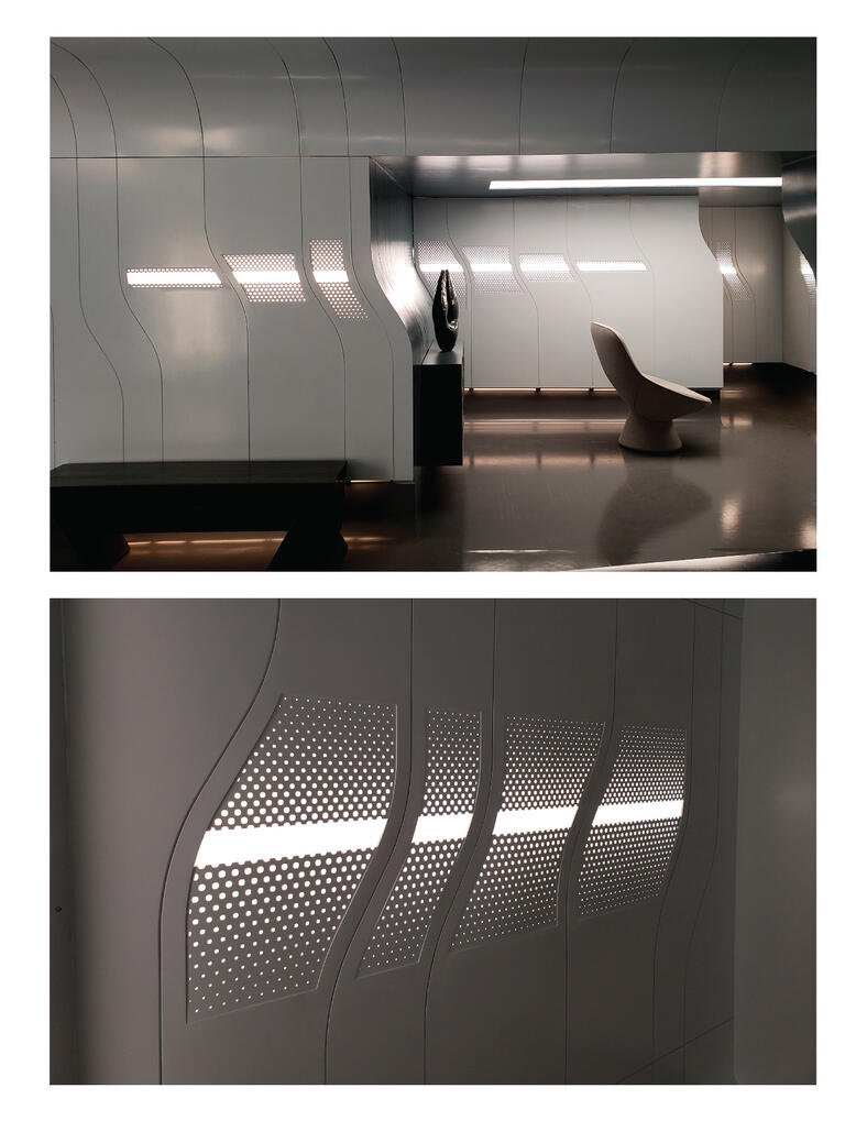 Int Federation HQ – Light Panels (set elevation by Monica Navarrete)