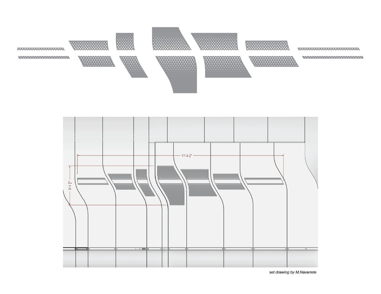 Int Federation HQ – Light Panels (set elevation by Monica Navarrete)